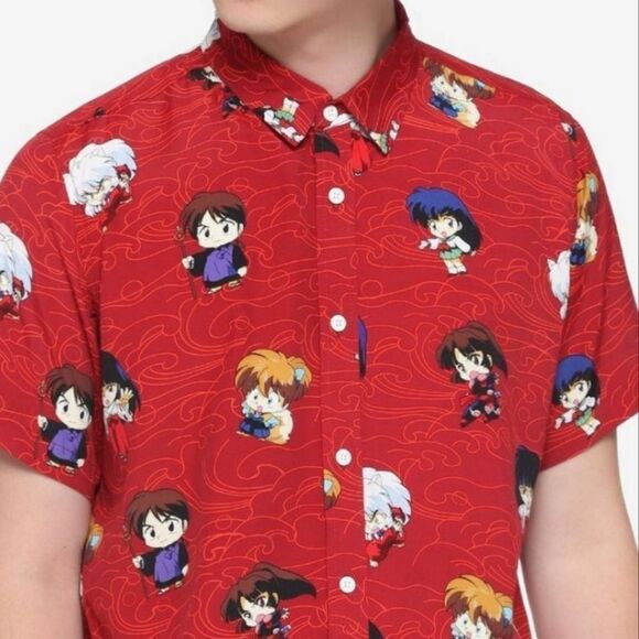 InuYasha Chibi Toss Woven Button-Up - Picture 2 of 2